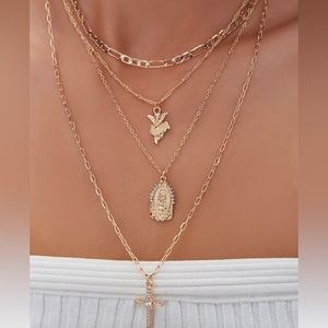 Forever 21 Cross pendant layered necklace